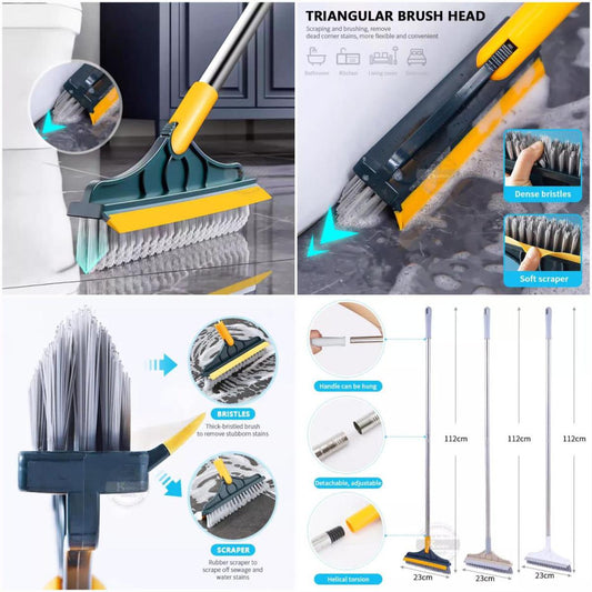 2 In 1 Multi-Functional Rotating Floor Scrub Brush With Long Handle