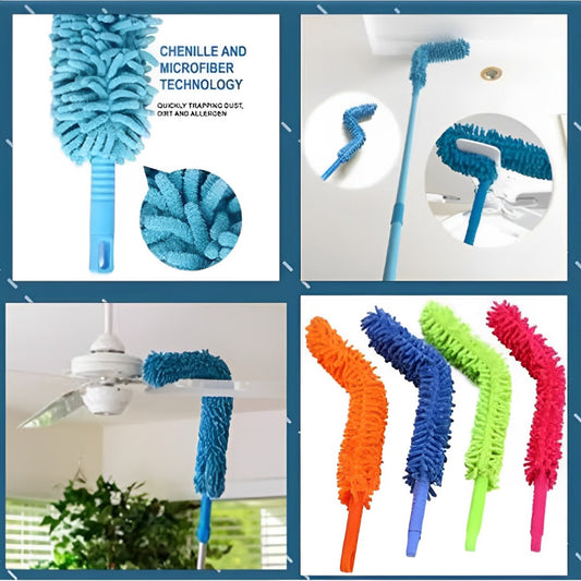 Multi-Functional Flexible Micro Fiber Duster With Telescopic Stainless Steel Handle